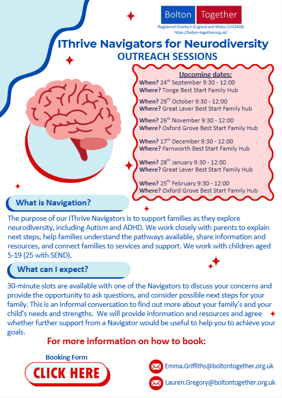 iThrive Navigator Outreach Sessions iThrive Navigator Outreach sessions from September 2026 to February 2027. Image of a brain among text.