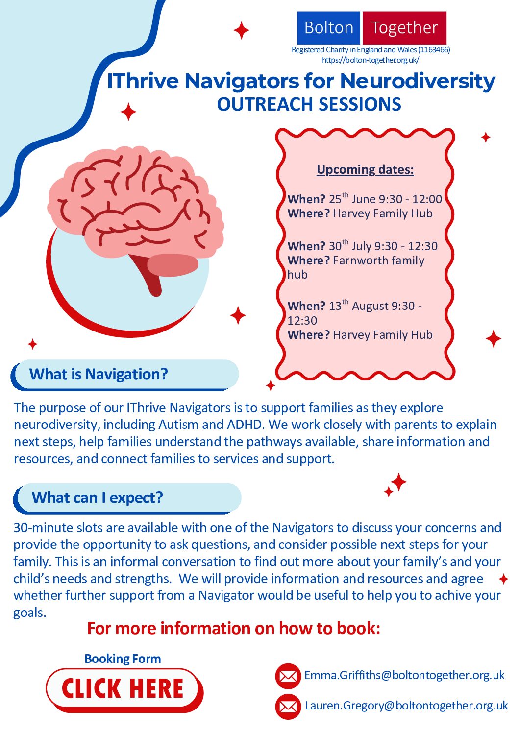 iThrive Navigator Outreach Sessions (June-Aug) IThrive Navigators for Neurodiversity Outreach Sessions