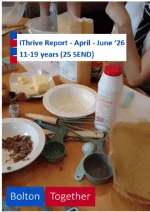 IThrive Report April 26- June 26. Cover photo of children cooking.